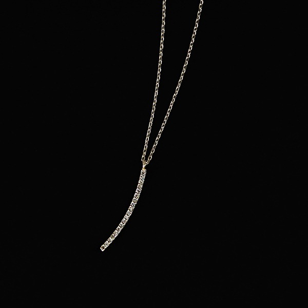 [14K GOLD] Slim bent diamond necklace Gn004 14K 슬림 벤트 다이아몬드 목걸이